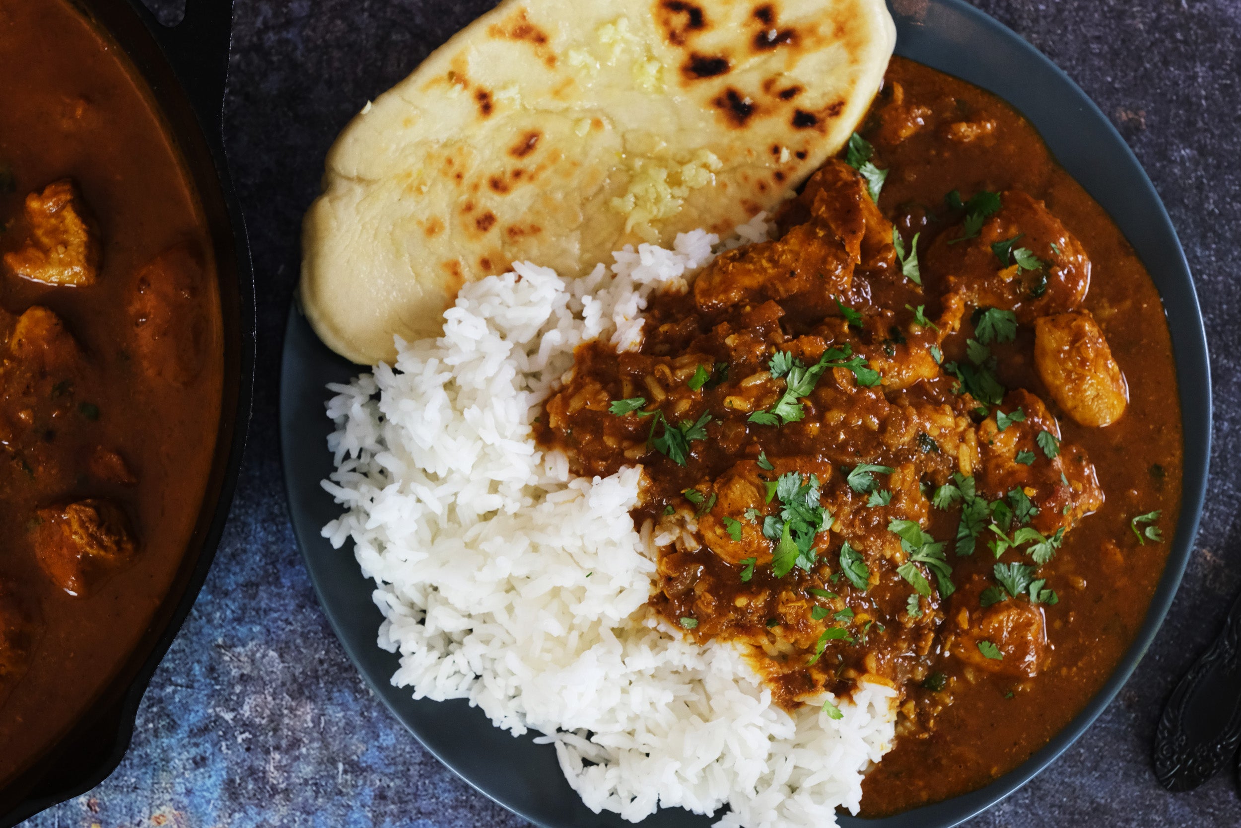 Spicy Chicken with Garlic Naan Bread – Crucible Cookware