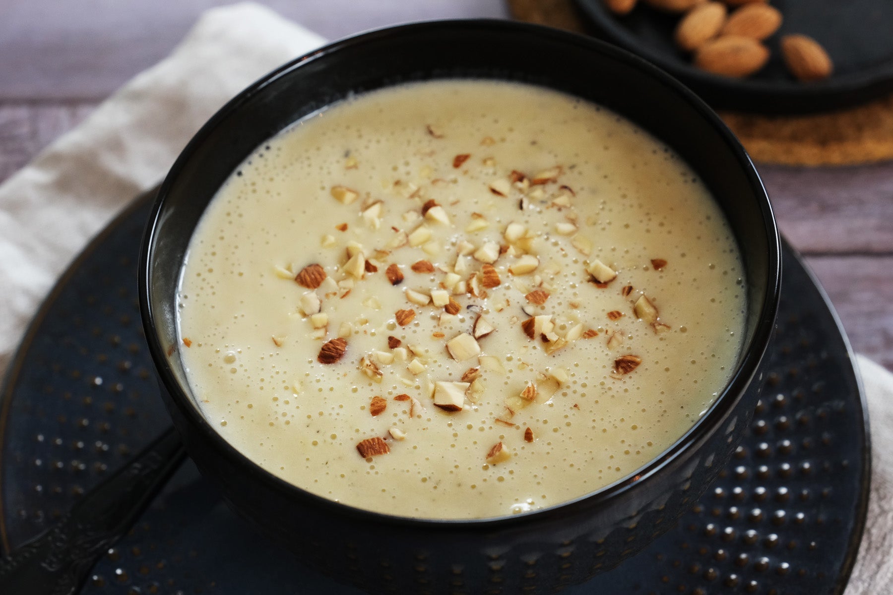 Potato and Onion Soup Topped with Roasted Almonds – Crucible Cookware