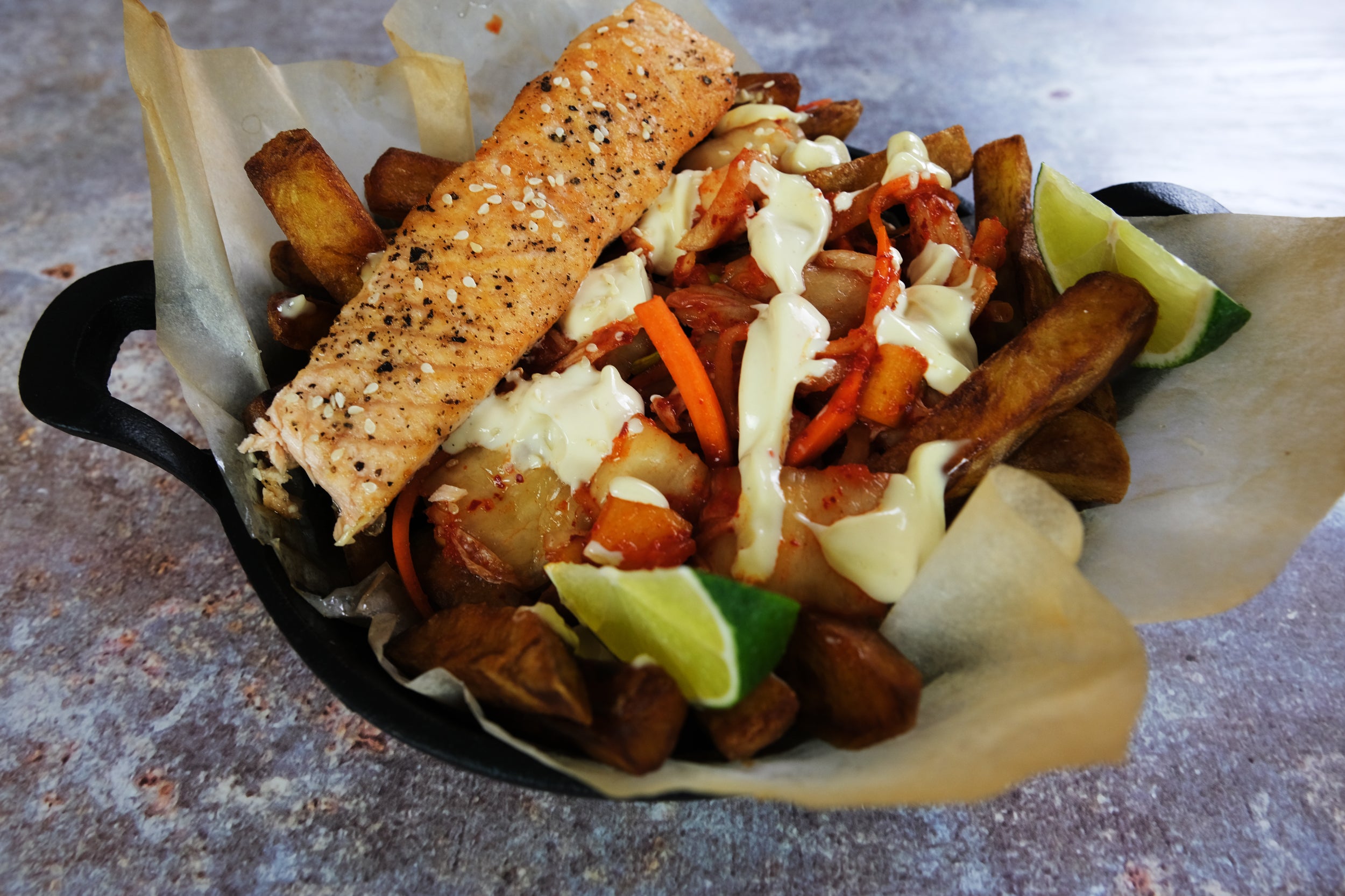 Kimchi Salmon and Chips – Crucible Cookware