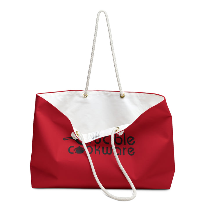 Bolsa Weekender Crucible Cookware - Bolso Tote Rojo Elegante para Escapadas de Fin de Semana, Entusiastas de la Cocina y Uso Diario