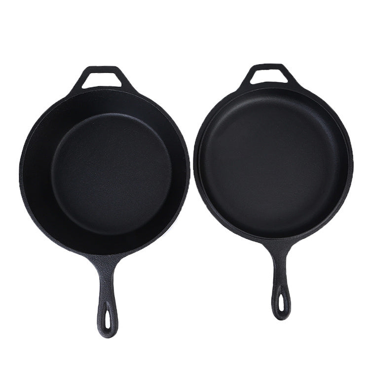 Gietijzeren Koekenpan (EXTRA DIEP) - 10,25"-Inch (26 cm) met Koekenpandeksel, Bakpannen + Siliconen Handvatbeschermer - Ovenbestendig Kookgerei - Binnen/Buiten Gebruik - Te Gebruiken op Elk Fornuis, Grill, Inductie Veilig