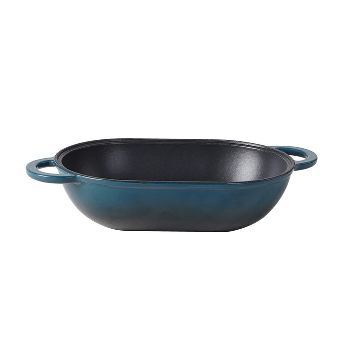 Moule à pain en fonte émaillée avec couvercle, bleu sarcelle foncé, moule allant au four pour la cuisson, kit de pain artisanal - moule à pain