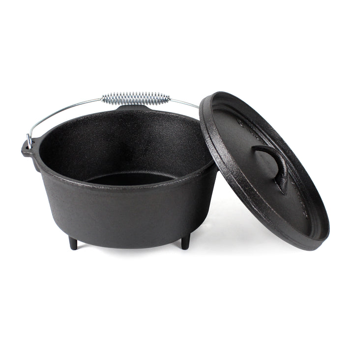 Чугунный походный Dutch Oven с ножками - 4.1 qt (3.9 L), включая подъемник крышки и подставку для крышки