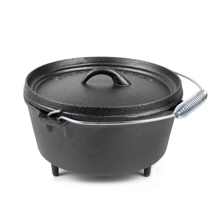 Чугунный походный Dutch Oven с ножками - 4.1 qt (3.9 L), включая подъемник крышки и подставку для крышки