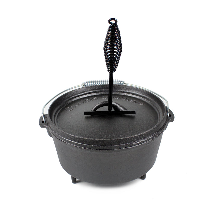 Чугунный походный Dutch Oven с ножками - 4.1 qt (3.9 L), включая подъемник крышки и подставку для крышки