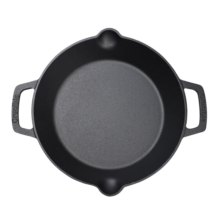 10.25-Zoll/26 cm Gusseisen-Pfannenset mit doppelten Schlaufengriffen, Bratpfanne, Silikon-Topflappen