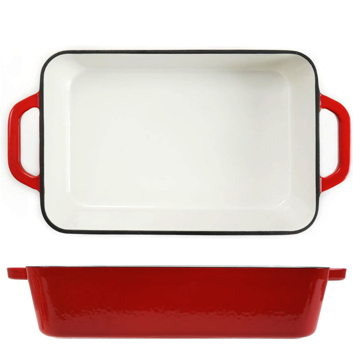Enameled cast iron coasting pan baking dish from Crucible Cookware