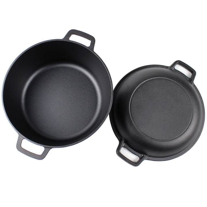 Støbejerns Dutch Oven med pande låg - 10.23” (26 cm) diameter, 4.8 L