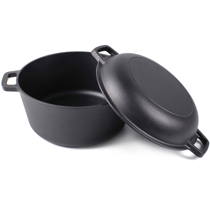 Støbejerns Dutch Oven med pande låg - 10.23” (26 cm) diameter, 4.8 L
