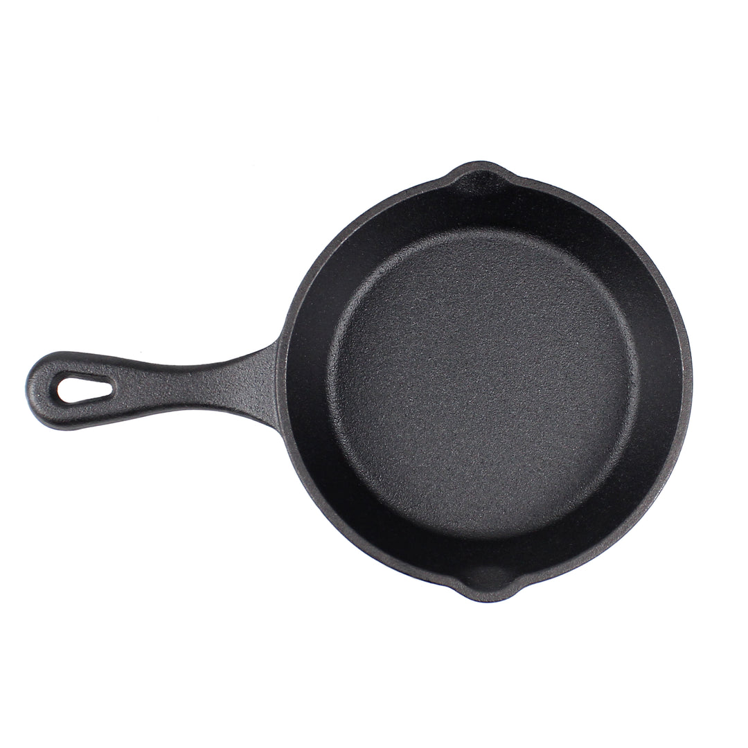 6"-Zoll (15 cm) Gusseisen-Pfannenset, 2-teilig mit 2 Silikon-Griffhaltern