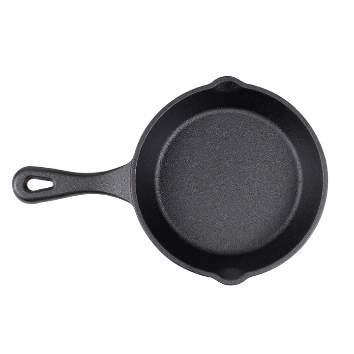 6"-Zoll (15 cm) Gusseisen-Pfannenset, 2-teilig mit 2 Silikon-Griffhaltern