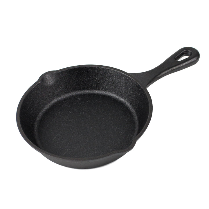 6"-Zoll (15 cm) Gusseisen-Pfannenset, 2-teilig mit 2 Silikon-Griffhaltern