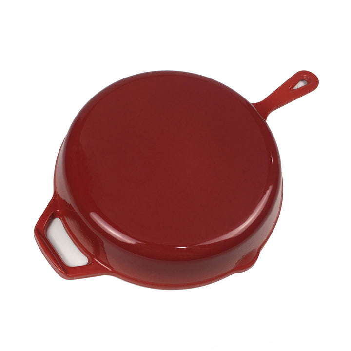 Poêle en fonte émaillée 10.25"/26 cm, poêle à frire + 2 housses de poignée en silicone