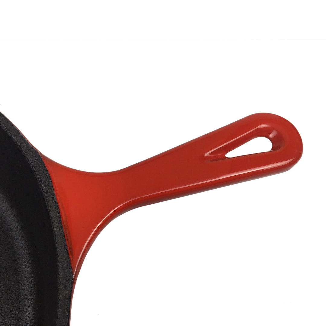 Poêle en fonte émaillée 10.25"/26 cm, poêle à frire + 2 housses de poignée en silicone