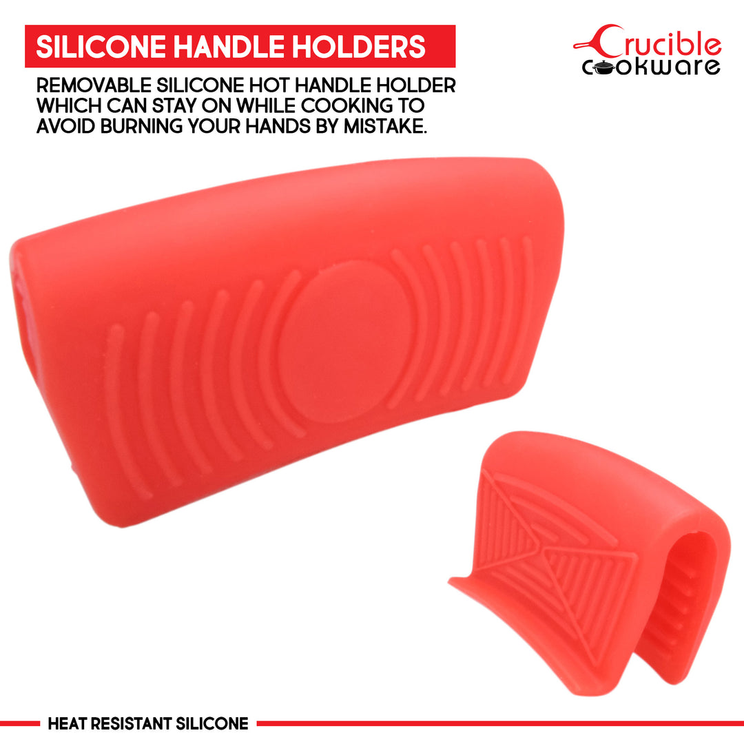 Ensemble Wok en Fonte 14 pouces (36 cm), Couvercle en Verre, 2 Poignées en Silicone, 1 Racloir