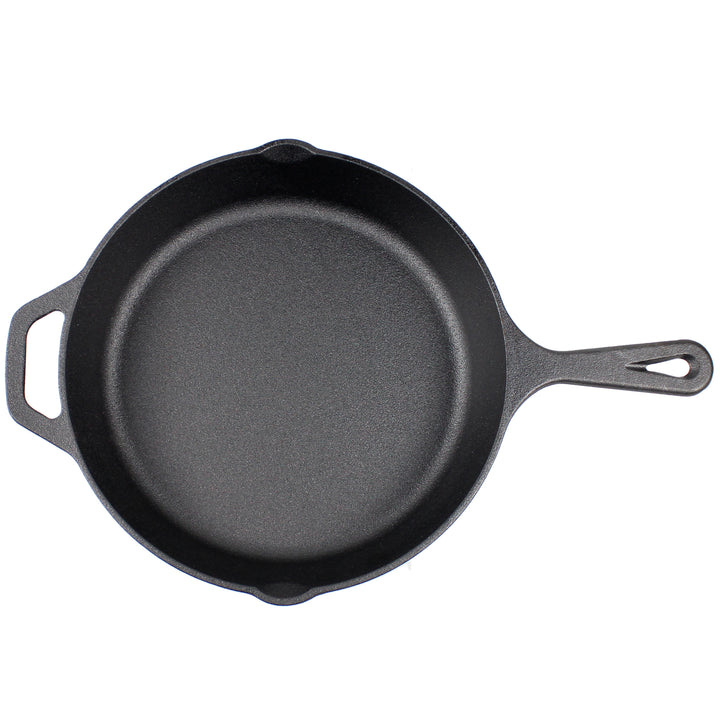 10.25-Zoll/26 cm Gusseisen-Pfannenset, Silikon-Griffhalter, Glasdeckel, Gusseisen-Reiniger, Schaber