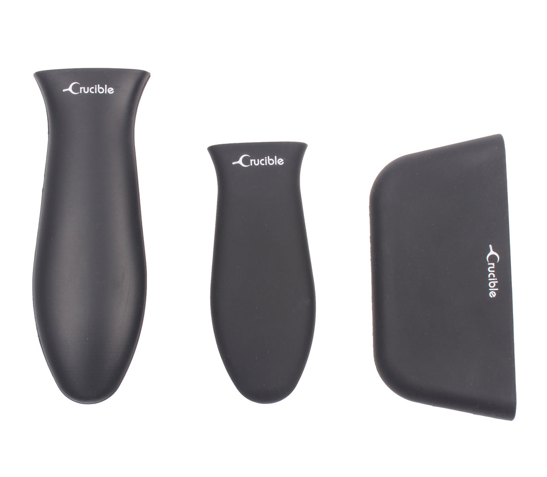 Silikon-Topflappen (3er-Pack gemischt schwarz) für Gusseisenpfannen