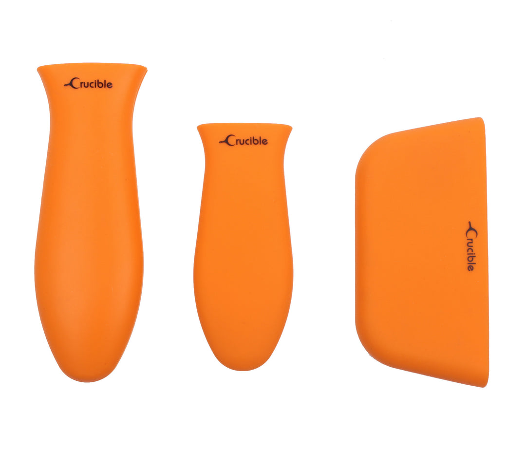 Presine in silicone (confezione da 3, mix arancione) per padelle in ghisa