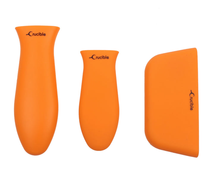 Presine in silicone (confezione da 3, mix arancione) per padelle in ghisa