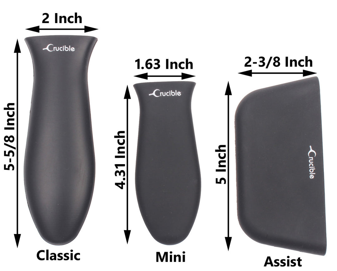 Silikon-Topflappen (3er-Pack gemischt schwarz) für Gusseisenpfannen