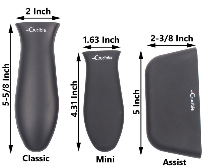 Silikon-Topflappen (3er-Pack gemischt schwarz) für Gusseisenpfannen