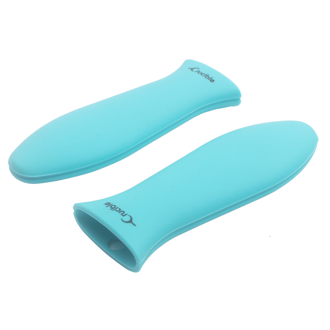 Support de poignée chaude en silicone + support d'assistance, manique (lot de 2 turquoise) - manchette antidérapante, couvre-poignée