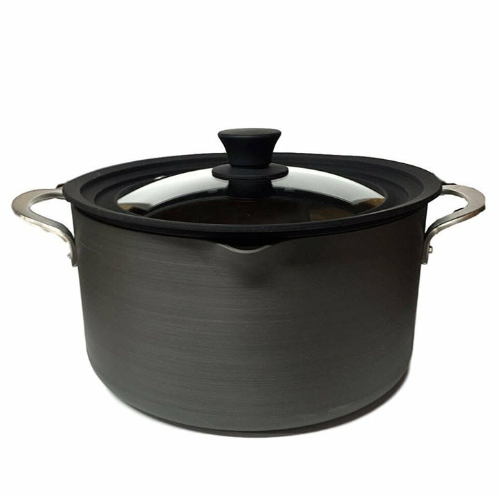 Glasslokk universalt - multistørrelse, ytre kanter 10.6” / 27 cm diameter, for gryter og panner, svart