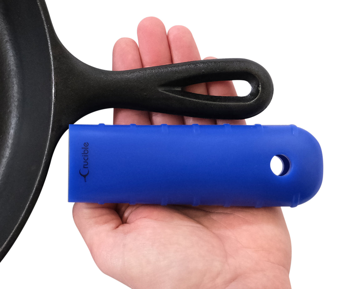 Siliconen pannenlap (extra dik blauw) voor gietijzeren koekenpannen en meer