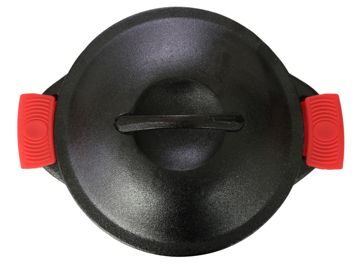 Maniques en silicone (lot de 2), housses de poignée pour woks en fonte, casseroles, cocottes en fonte