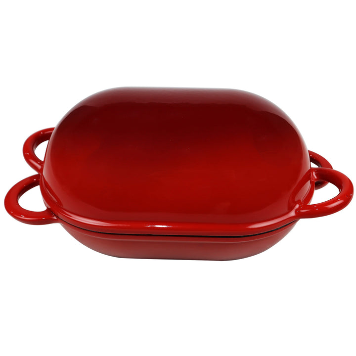 Moule à pain en fonte émaillée avec couvercle, rouge, moule résistant au four pour la cuisson, kit de pain artisanal - moule à pain