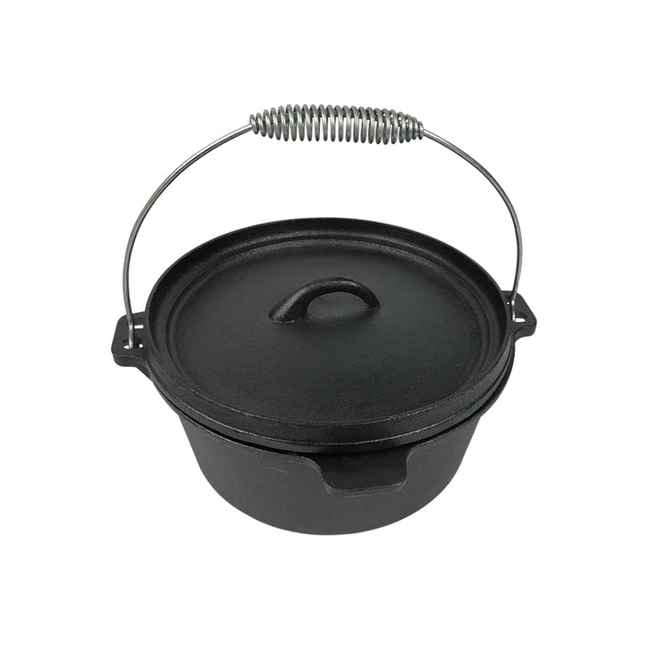 Cast Iron Camp Dutch Oven Pot, 4.1 qt (3,9 L), including Lid Lifter & Lid Stand