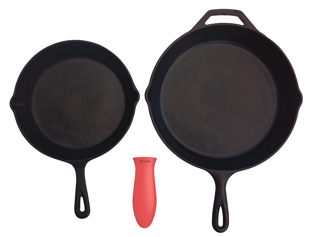 Maniques en silicone (lot de 4 combo rouge) - Couvre-poignée pour poêles en fonte