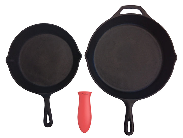 Maniques en silicone (lot de 4 combo rouge) - Couvre-poignée pour poêles en fonte
