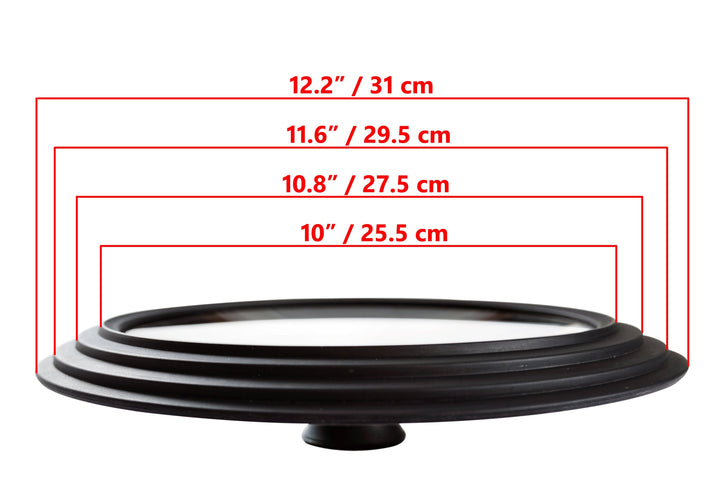 2-PACK - Uniwersalna pokrywka szklana - wielkość uniwersalna do garnków i patelni, czarna