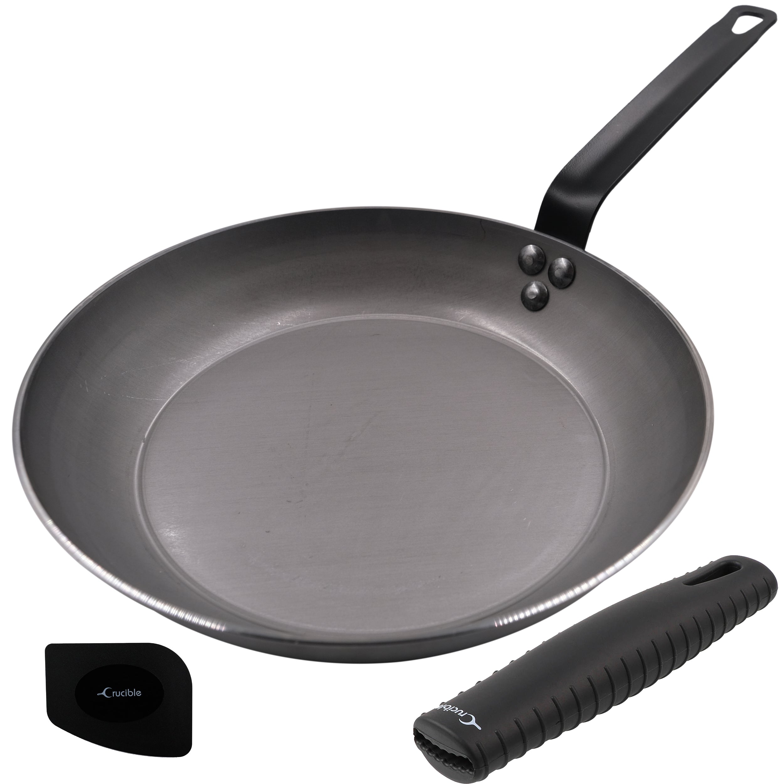 Made In 10 and 12 Carbon Steel Frypan Set w/Universal Lid 