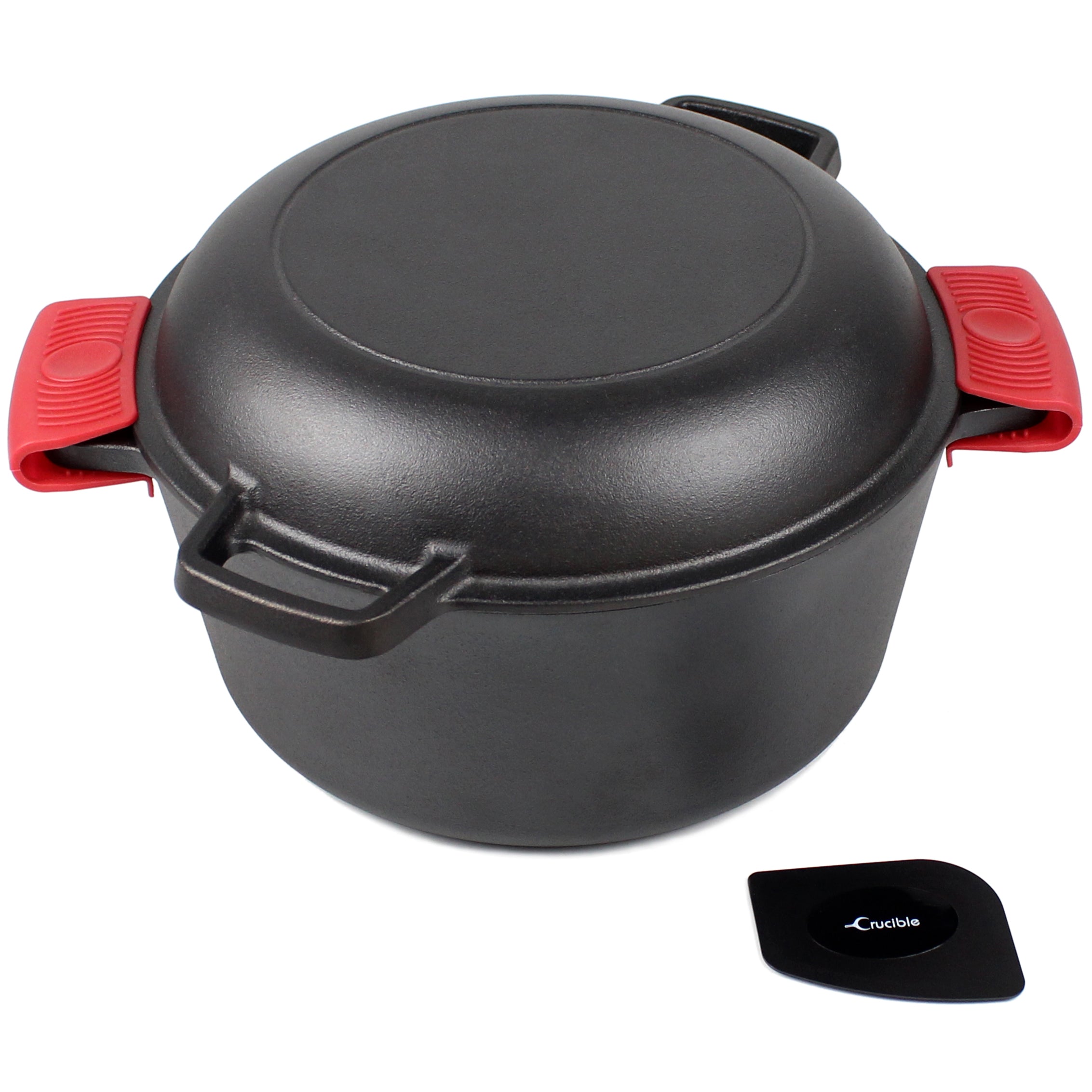 Crucible Cookware Pre-Seasoned Cast Iron Camp Dutch Oven with Legs, 4.1 qt, Including Lid Lifter