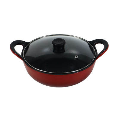 Discover the Perfect Fusion of Tradition and Innovation with Crucible Cookware's Enameled Cast Iron Balti Dish with Glass Lid