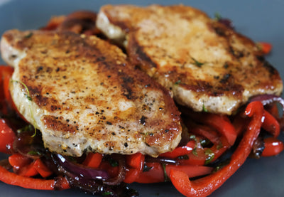 Pan-Fried Pork Chops with Sweet and Sour Peppers