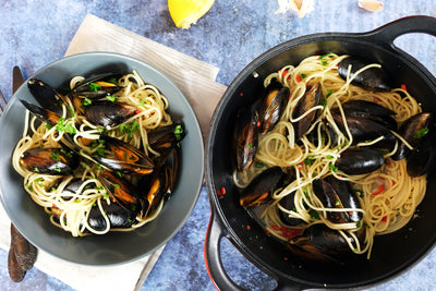 Pasta Cozze with Blue Mussels