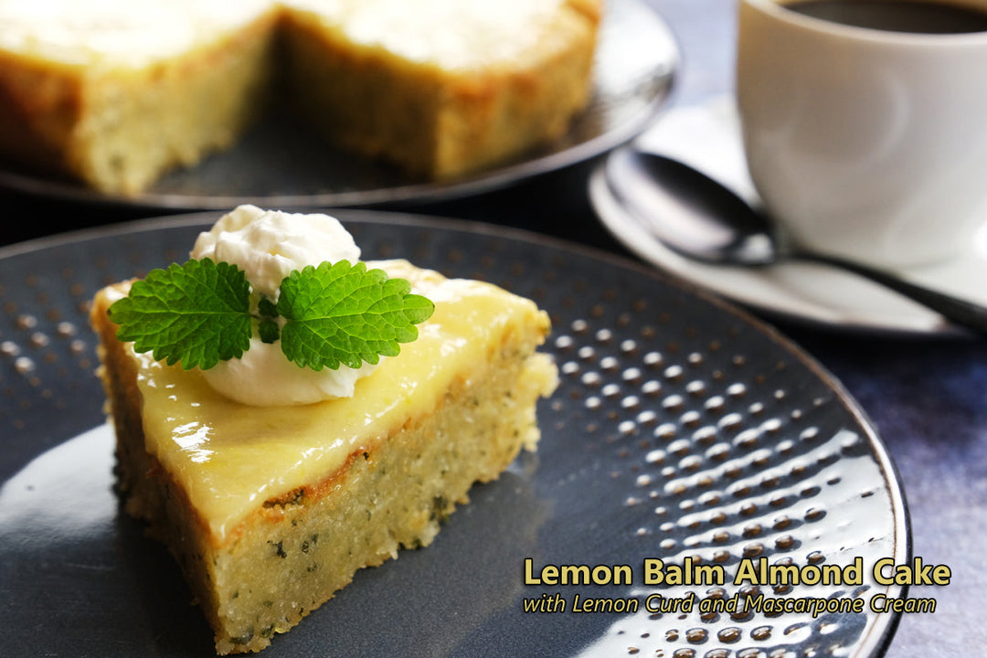 Lemon Balm Almond Cake with Lemon Curd and Mascarpone Cream Recipe