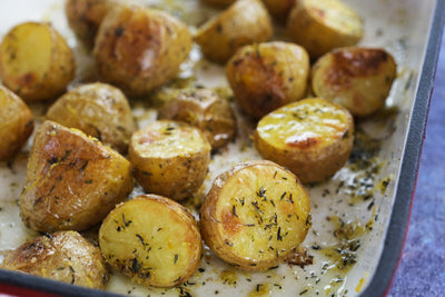 Golden Zest: Roasted Baby Potatoes with Lemon & Thyme