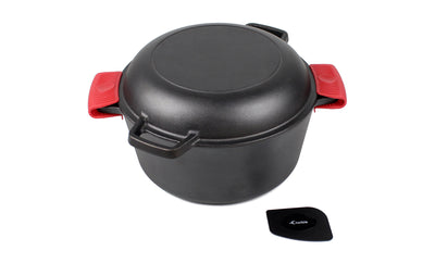 The Versatile Kitchen Essential is Back in Stock: Crucible Cookware's Cast Iron Dutch Oven with Skillet Lid