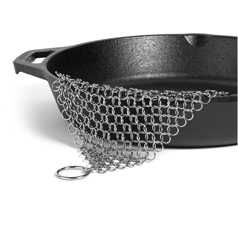 Cast Iron Cleaner Chainmail Scrubber XL 7”x7” Premium Stainless Steel for for Cast Iron Skillets Pots and Pans