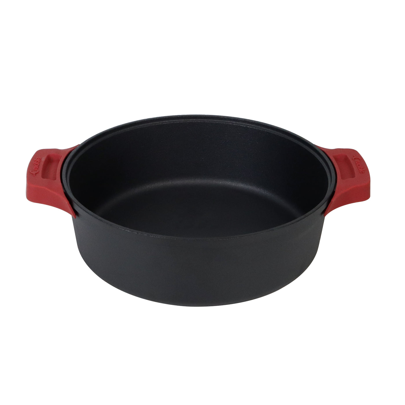 12 英寸铸铁煎锅套装（超深），带双环手柄、煎锅、硅胶隔热垫