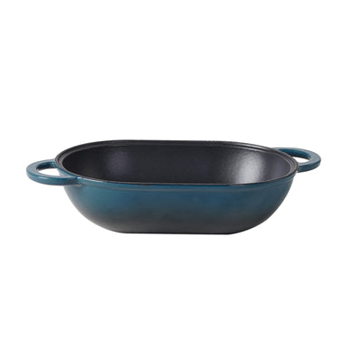 Molde para pan de hierro fundido esmaltado con tapa, azul verdoso oscuro, forma apta para horno para hornear, kit de pan artesanal - Molde para pan