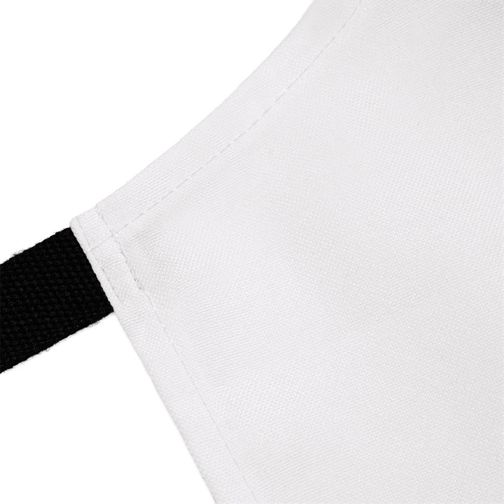White Chef Apron with 'Cucible Connoisseur' Logo — Adjustable Black-Strap Kitchen Apron