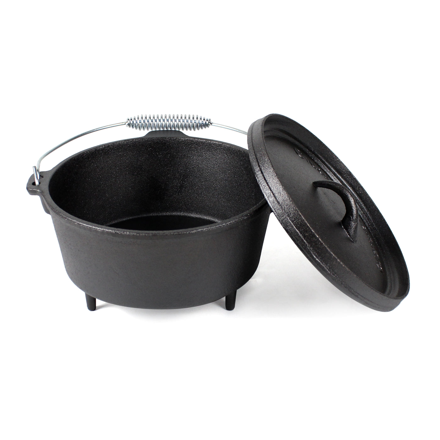 Cast Iron Camp Dutch Oven with Legs - 4.1 qt (3.9 L), Including Lid Lifter and Lid Stand