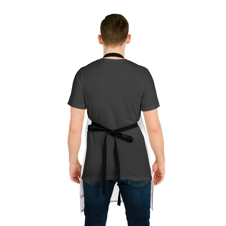 White Chef Apron with 'Cucible Connoisseur' Logo — Adjustable Black-Strap Kitchen Apron