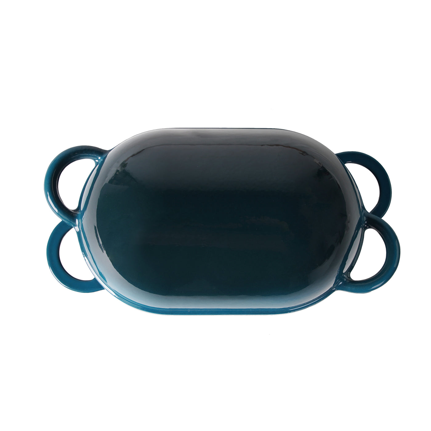 Enameled Cast Iron Bread Pan with Lid, Dark Teal Blue, Oven Safe Form for Baking, Artisan Bread Kit - Loaf Pan