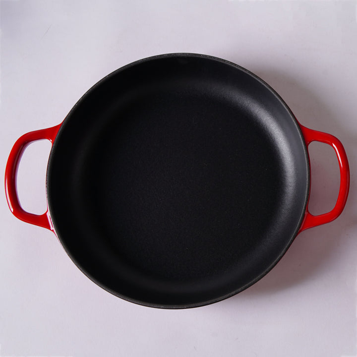 Enameled Cast Iron Bread Pan, Sour Dough Artisan Bread Oven – Red – Round 26 cm, 6.25 L (6.6 qt) – Deep Lid for Steam Baking